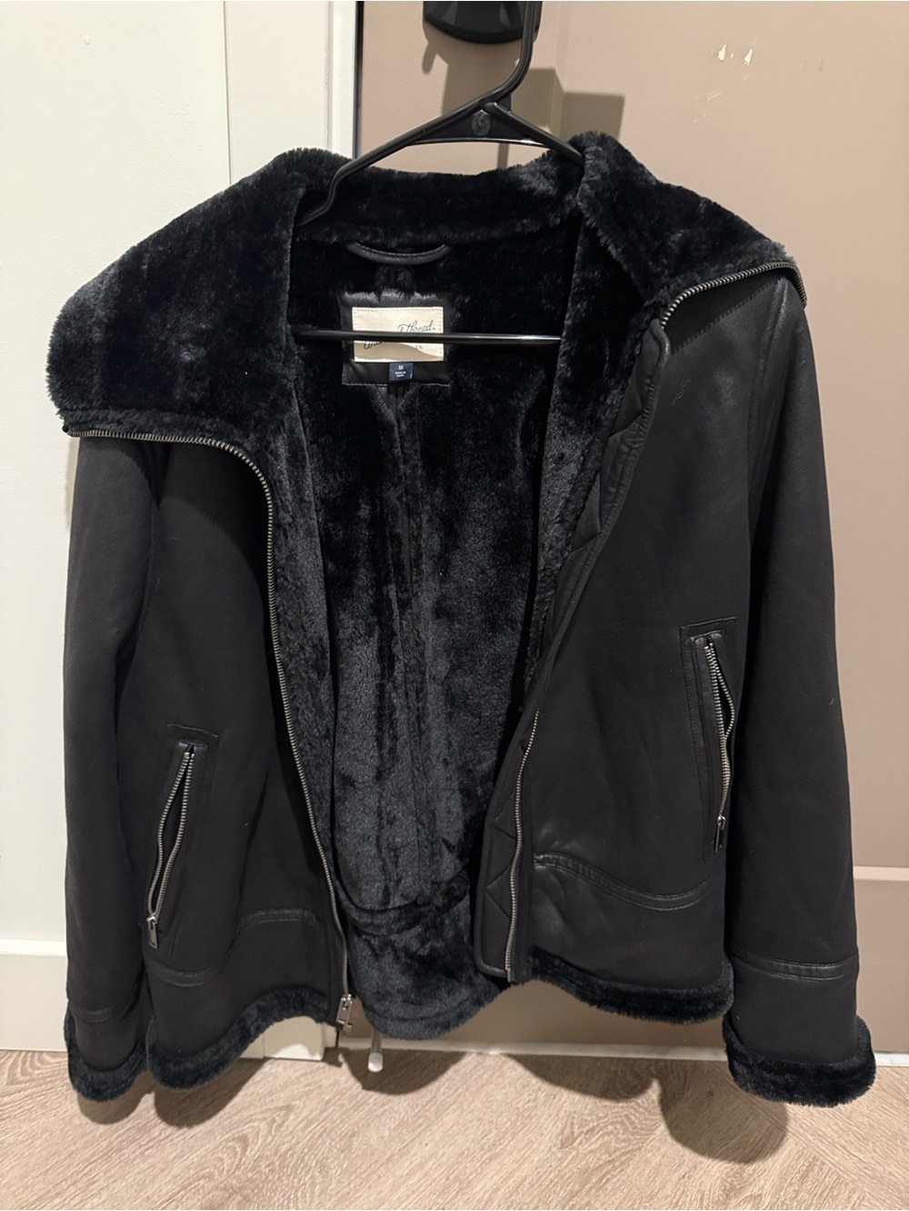Universal Thread Black Faux-Shearling Leather Jacket